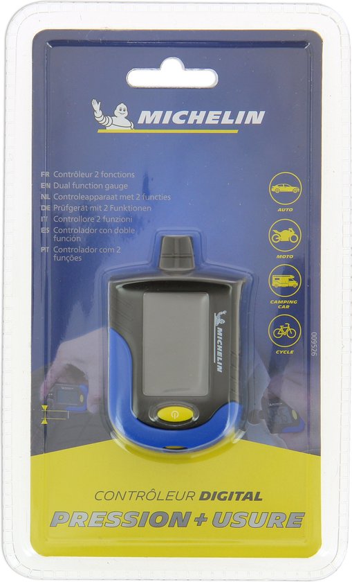 Manomètre numérique Michelin pour la pression des pneus et la bande de roulement - 0,35 à 7 bar