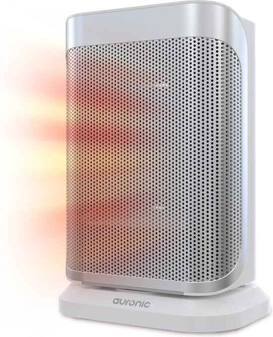 Auronic Electric Heater - Radiateur à ventilateur - 2 étages - 1500W - Indication LED - Rotatif - Blanc