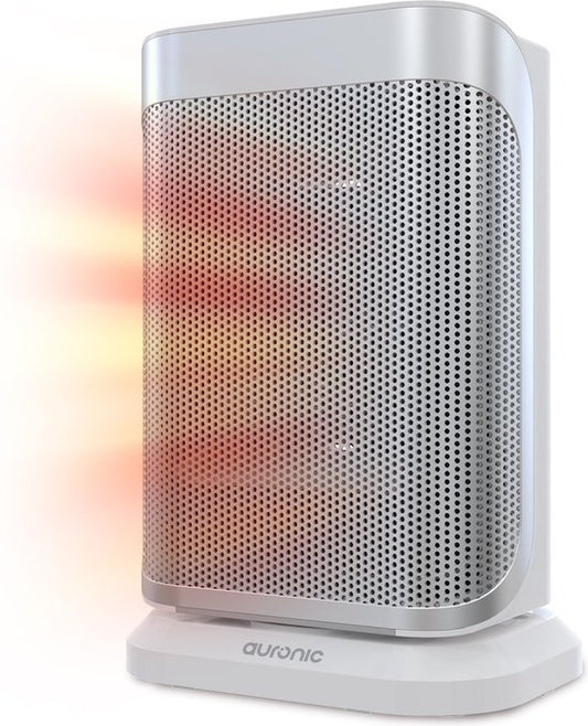 Auronic Electric Heater - Radiateur à ventilateur - 2 étages - 1500W - Indication LED - Rotatif - Blanc