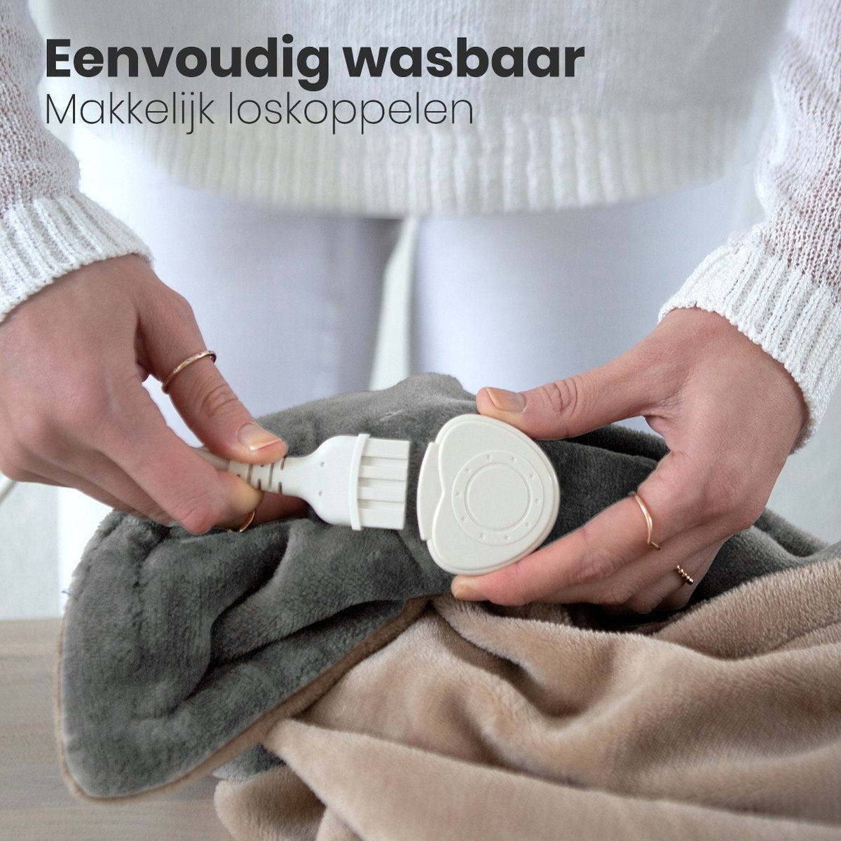 Couverture chauffante - Auronic - 2 personnes - 3 niveaux - Avec minuterie - 200 x 180 cm - Gris