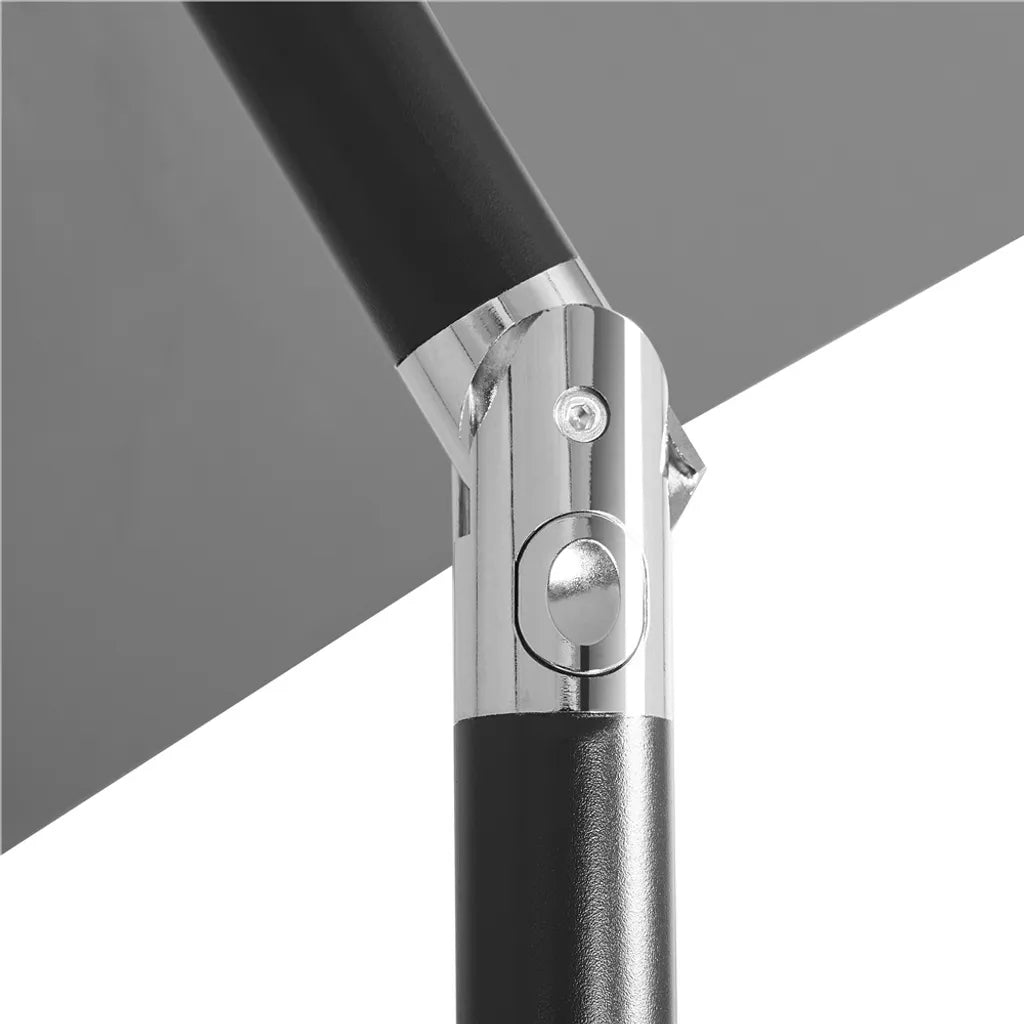 Parasol Yaheetech Ø 230 cm - Gris - Parasol de jardin inclinable avec système de balancier et aération anti-vent