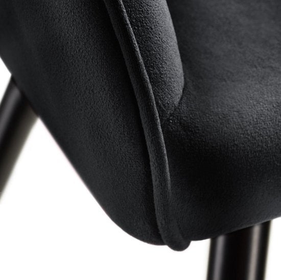 tectake® - Chaise - chaise de salle à manger - Marilyn aspect velours noir - 403663