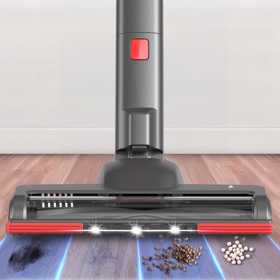 Auronic Stick hoover - Sans fil - Aspirateur autoportant - Sans sac - 350W - Batterie supplémentaire - Aspirateur - Gris/Rouge