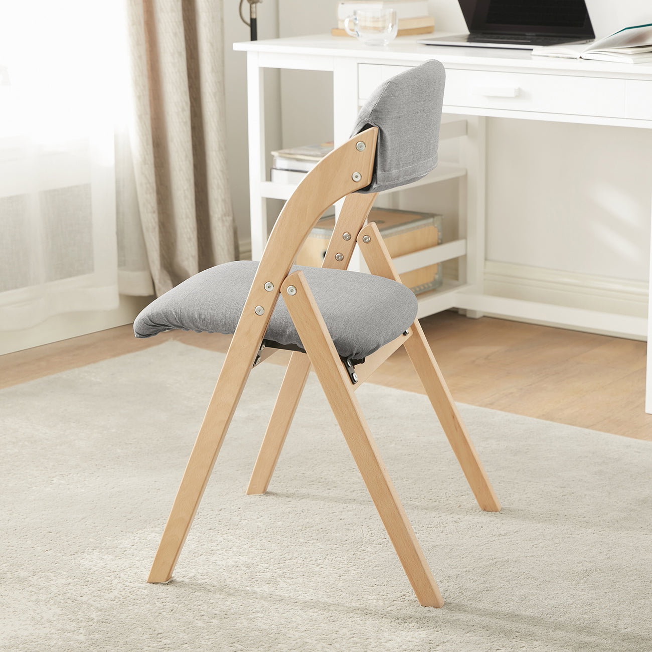 SoBuy FST92-N Chaise pliante avec assise rembourrée - Max. 120 kg - Gris