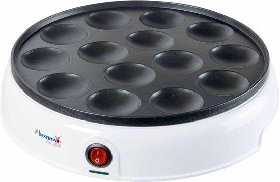 Poêle à poffertjes Bestron - APFM700W - 800 W - Appareil à poffertjes - Électrique - Blanc - Garantie de 5 ans