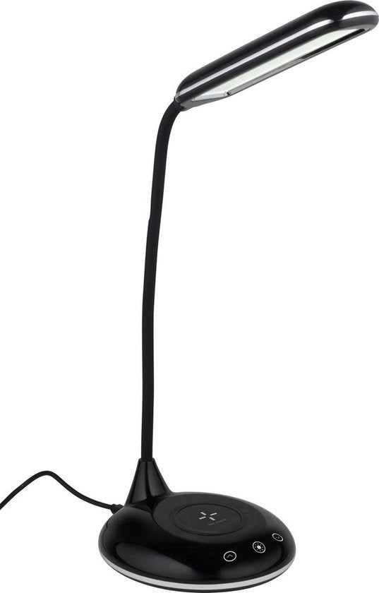 Grundig Lampe de bureau avec chargeur de téléphone - Sans fil - USB - LED - Flexible pliable - Noir