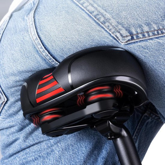 Selle de vélo Travelhawk - Selle de ville - Extra Confortable - Ventilante - Unisexe - Noire