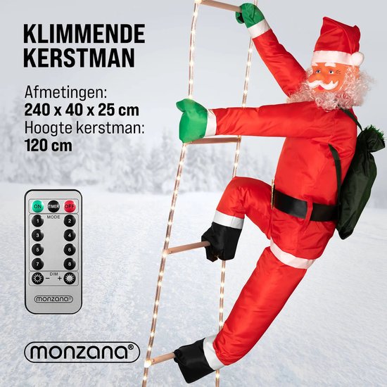 Monzana LED Santa 240cm - Intérieur/Extérieur - Télécommande incluse