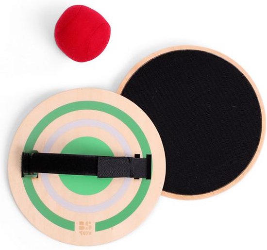 BS Toys Jeu de lancer - Jouets en bois - Sport - Jeu de lancer avec velcro