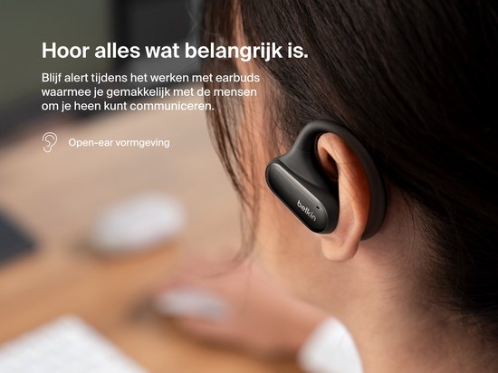 Belkin SoundForm ClearFit - Écouteurs de sport ouverts sans fil - Noir