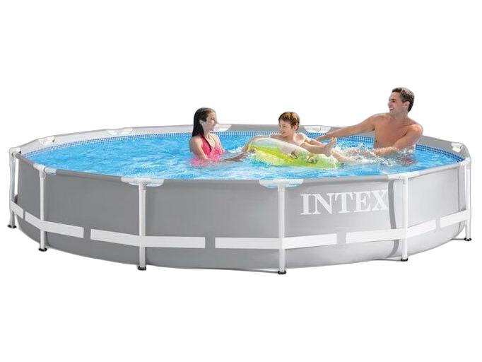 Piscine à armature Intex Prism - Modèle rond - 366 x 76 cm - Bleu