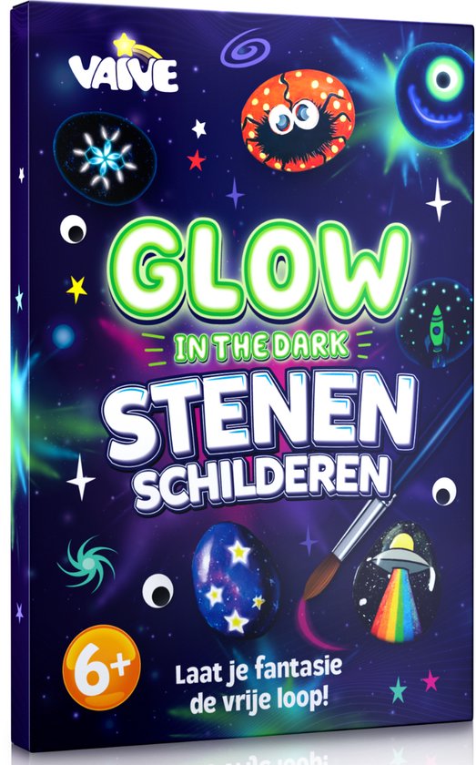 Vaive Stone Painting 61-piece - Glow in the Dark Happy Stones - Artisanat - Kit de bricolage pour filles et garçons - Kits de bricolage
