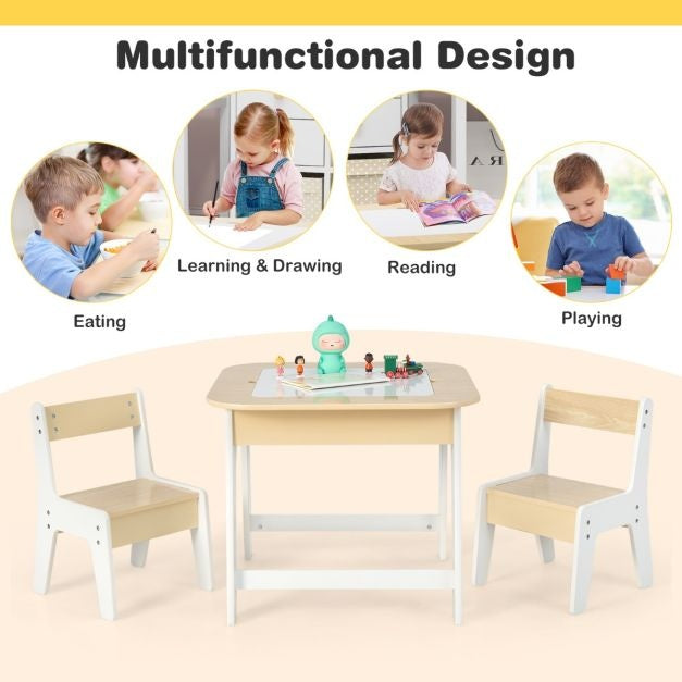 Table enfant Coast avec 2 chaises 3 groupes de chaises enfant TLG en bois avec plateau double face