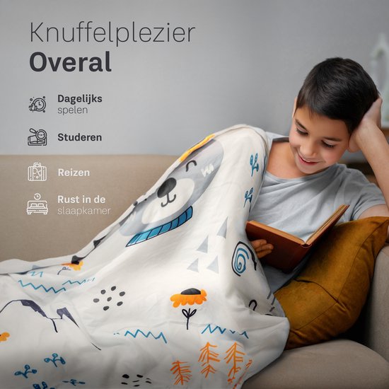 Couverture lestée CozySense® Enfant 2,4 kg - Couverture lestée - Couverture lestée avec répartition de la pression GLASS-Flow® - Housse lavable - Hypoallergénique - Pour garçons