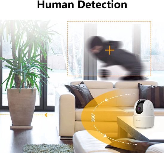 Imou Ranger 2C - Caméra de sécurité intelligente 1080p avec détection de personnes, vision nocturne et connexion Wi-Fi sans fil pour la sécurité domestique
