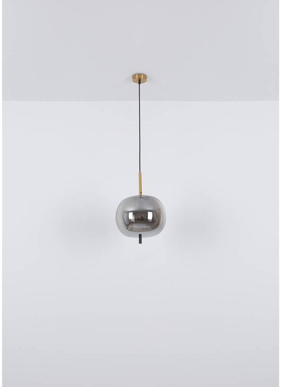 Suspension en verre fumé | E27 | Noir | Boule en verre | Boule de verre | Salon | Salle à manger