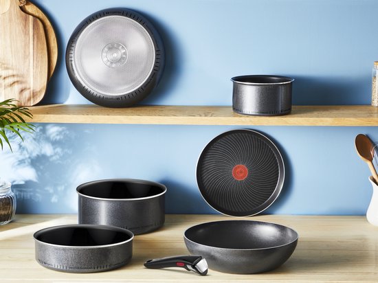 Tefal Ingenio So Light - Batterie de cuisine - 16 pièces - Induction - Empilable - Poignées amovibles - Peu encombrante