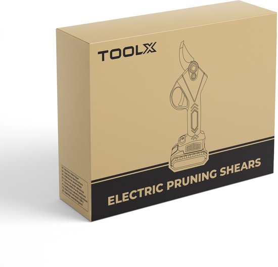 TOOLX Sécateur électrique - Elagueur - Sécateur de jardin - Diamètre de coupe 30mm - Livré avec un étui de rangement. Mallette de rangement et 2 piles
