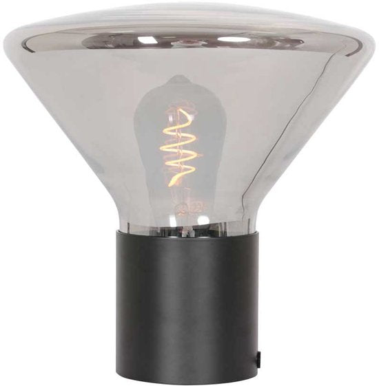 Lampe de table Ambiance 3401ZW noire, 25 cm de hauteur, 26 cm de diamètre, en verre, métal et composants électroniques, Steinhauer, design contemporain pour usage intérieur