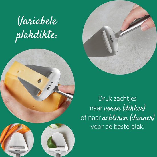 Boska Cheese Slicer Copenhagen - Tranche fromage à pâte dure - Tranche fromage pour vieux fromage - Résiste au lave-vaisselle - Tranche fromage multifonctionnel - acier inoxydable - 220 x 74 x 20 mm - Ustensiles de cuisine - Accessoires de cuisine - Garan
