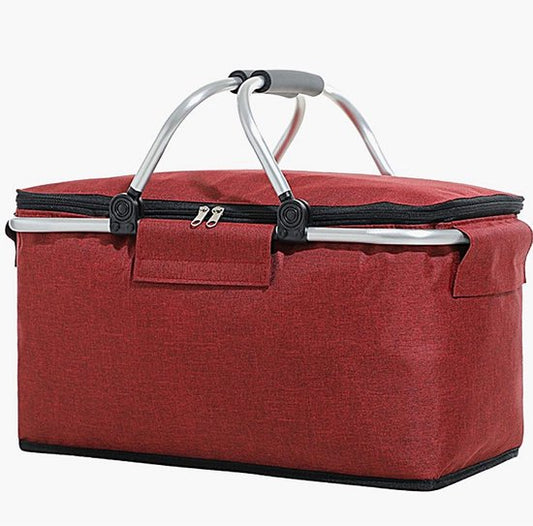 Panier rafraîchissant Ceruzo Rouge - Panier pique-nique-Aluminium-Toile Oxford-Pliable