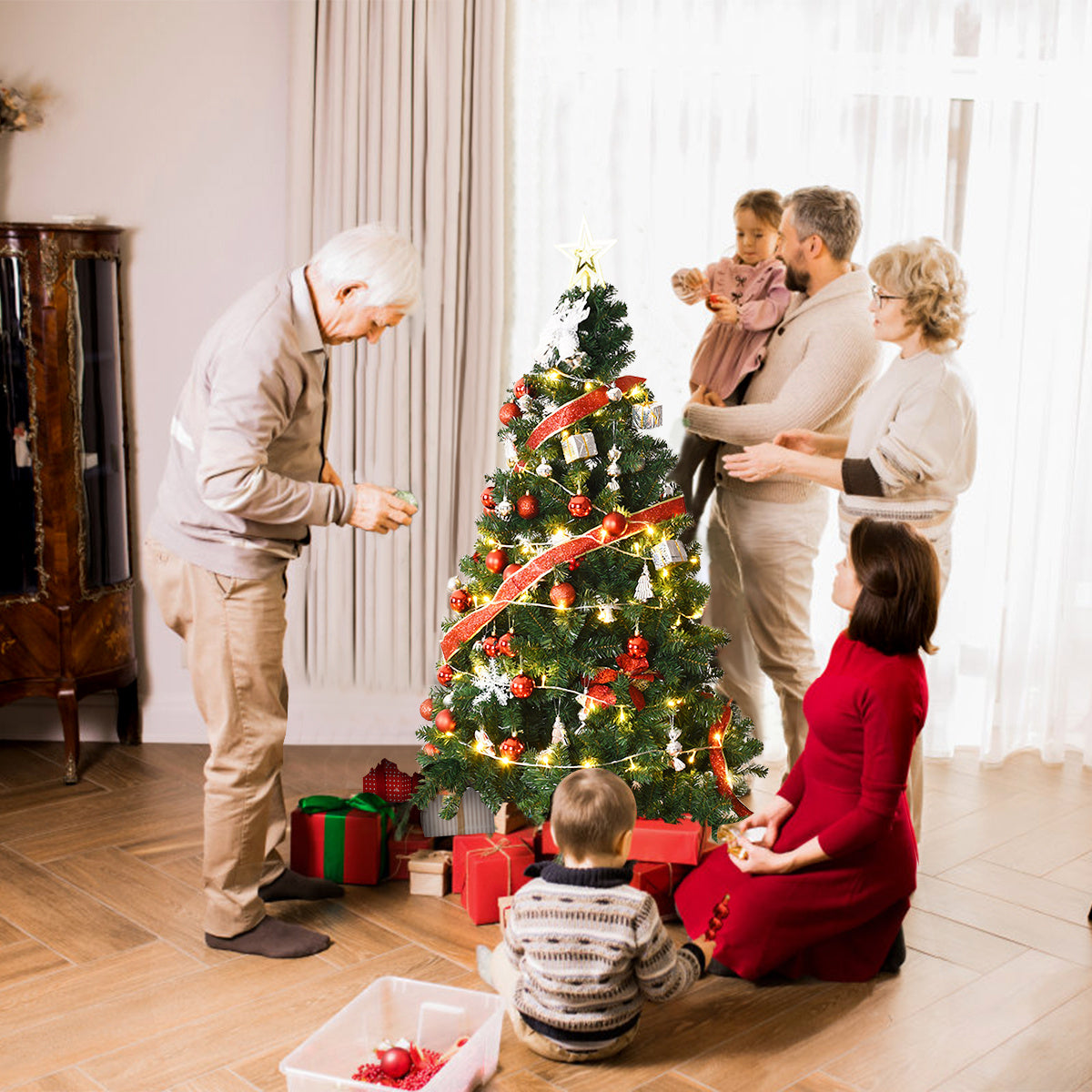 Coast Artificial Christmas Tree with Metal Base - 150cm - Green