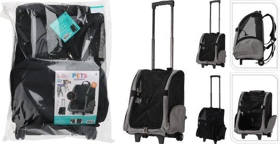 Dogs Collection - Trolley et sac à dos pour animaux - 2 en 1 - Noir - Pliable