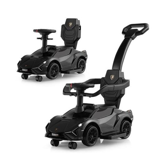 coast Lamborghini voiture de marche - fonction 3-en-1 et barre de poussée incluse - max 25 kg - 95 x 44 x 85 cm - rose
