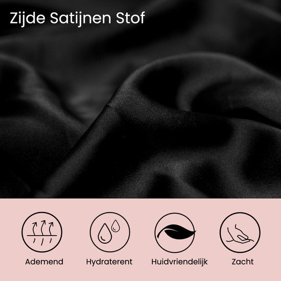Bonnet Beyeza Luxe XL - Bonnet de nuit en satin - Soins capillaires - Filets à cheveux - Élastique - Satin - Lot de 2