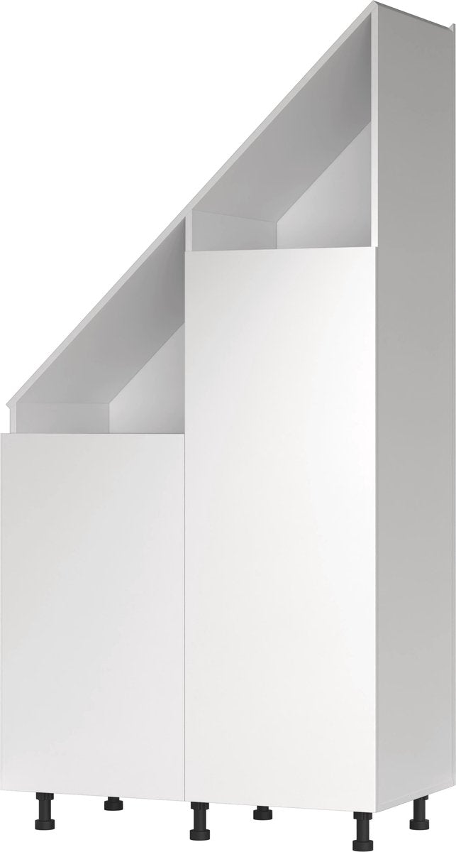 TheBestOf Furniture Armoire de rangement blanche - Pour mur en pente - 91 x 47 x 94/182 cm