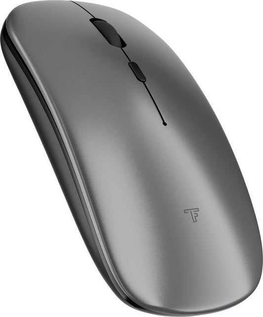 Souris sans fil Trendfield - Souris d'ordinateur rechargeable - Bluetooth - Souris ergonomique avec clic silencieux - Convient à tous les ordinateurs portables - Gris spatial