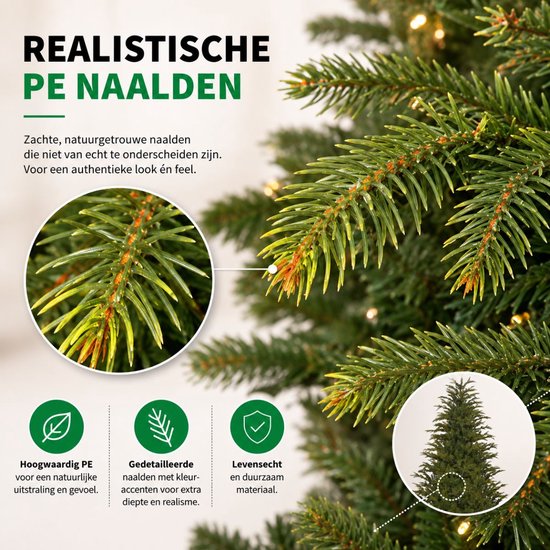 Black Box Trees Frasier Boom - Sapin de Noël à la forme naturelle - Décoration de Noël d'intérieur - Sapin artificiel à charnières - Hauteur 185 x diamètre 124 cm - Vert