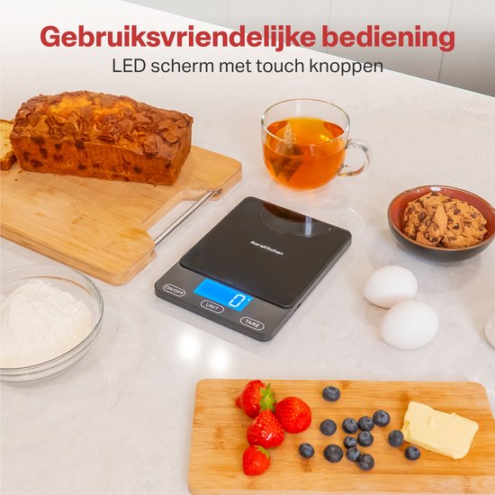 AoraKitchen Balance de cuisine numérique - rechargeable par usb - 1g à 15kg - balance de précision - tare