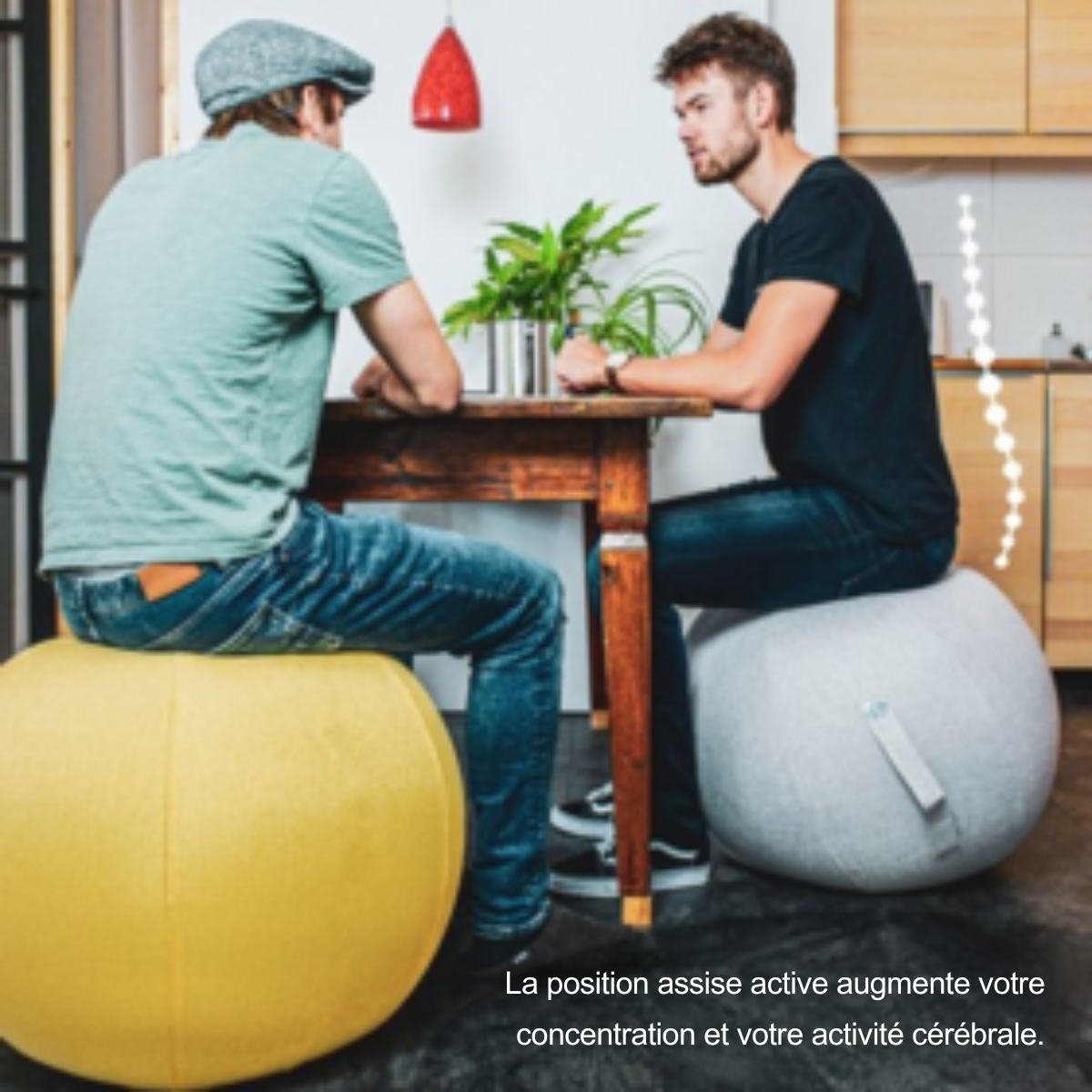 Ballon d'exercice Backerz® 75 cm - Ballon de yoga de luxe - Ballons d'exercice avec housse - Ballon de chaise de bureau ergonomique - Lin bleu foncé