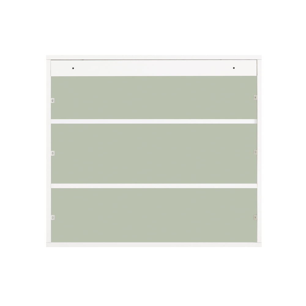 SoBuy Meuble de salle de bain BZR140-GR - 2 portes et étagère ouverte - 60 x 15 x 54 cm - Blanc/Vert