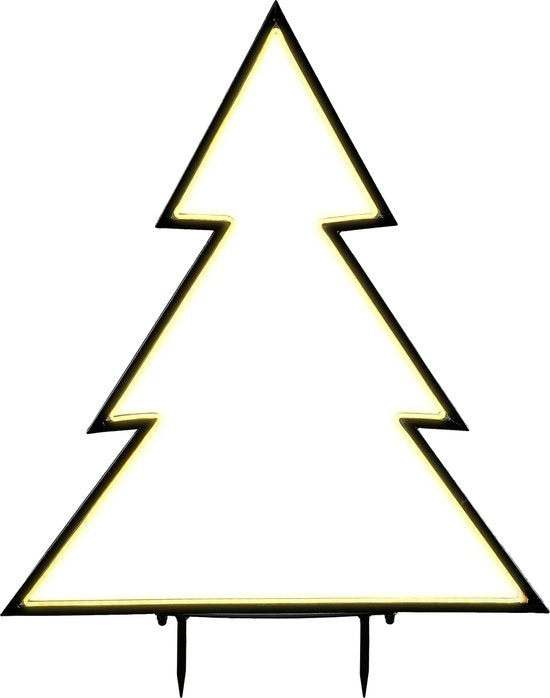 Luca Lighting Garden d'Light Piquet de jardin pour arbre de Noël avec lumières LED blanc chaud - L90 x H100 cm - Métal - Noir