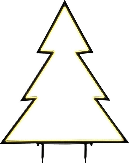 Luca Lighting Garden d'Light Piquet de jardin pour arbre de Noël avec lumières LED blanc chaud - L90 x H100 cm - Métal - Noir