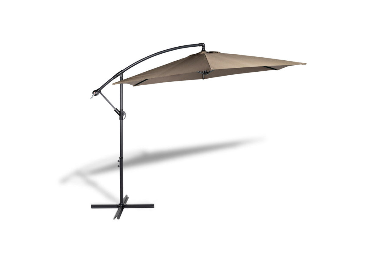 Lifa Garden Hanging Parasol Premium - Comprend une housse de parasol imperméable - Polyester - 300 x 300 x 250 cm - Taupe