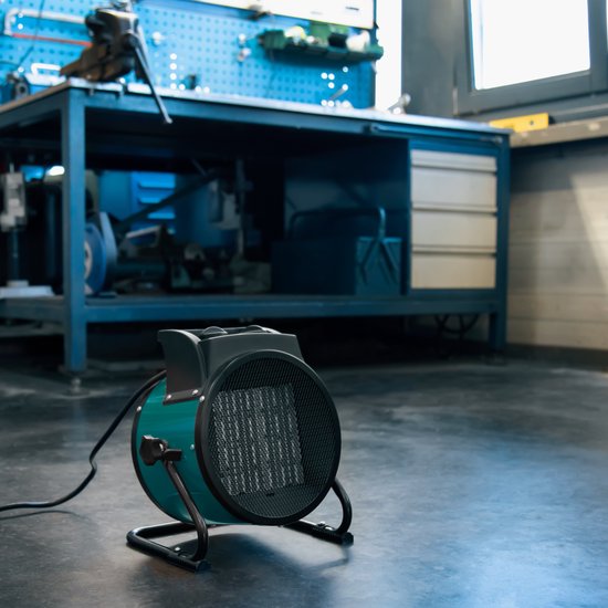 Chauffage électrique VONROC - 3000W - 3 réglages - élément en céramique - pour les pièces jusqu'à 30 m2 - vert/noir