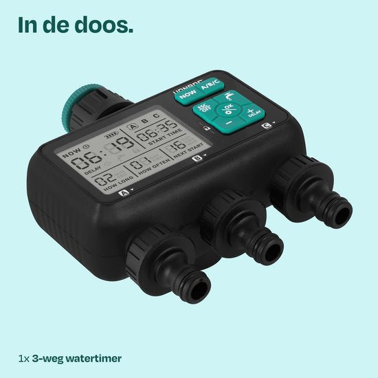 VONROC 3-way water timer - Ordinateur d'arrosage pour 3 zones - Temps et fréquence d'arrosage réglables par zone