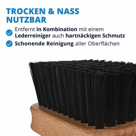 LICARGO® Brosse pour textiles et cuir de voiture - Made in Germany - pour un nettoyage doux à sec et humide des textiles et du cuir dans la voiture - Brosse pour tissus d'ameublement pour l'entretien de l'intérieur de la voiture, brosse pour textiles de v