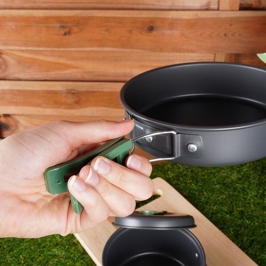 Batterie de cuisine Redcliffs Outdoor Camping - 2 pièces - aluminium/inox - noir/vert - camping