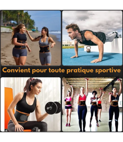Ceinture d'entrainement abdominale - BB Belly Burner - Bande/Ceinture de sudation - Adulte - Noir