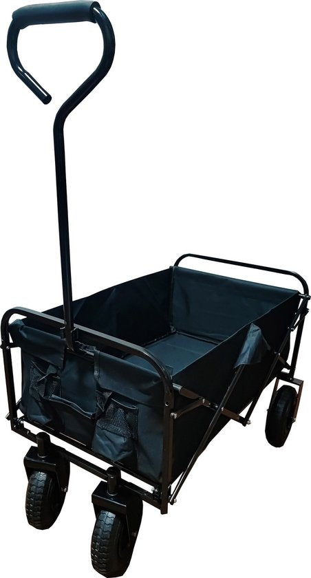 Chariot de jardin à pneus gonflables - Pliable - Noir 100 kg