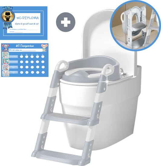 TTD® Potty Toddler - Toilet Dresser with Step - Toilet Dresser - Toilet trainer with Step - Hauteur réglable et pliable - 2 à 8 ans - Avec système de récompense et diplôme
