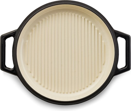 The Tasman Dutch Oven and Grill - Marmite - Fonte recyclée - avec couvercle grill - Ø29 cm - Noir