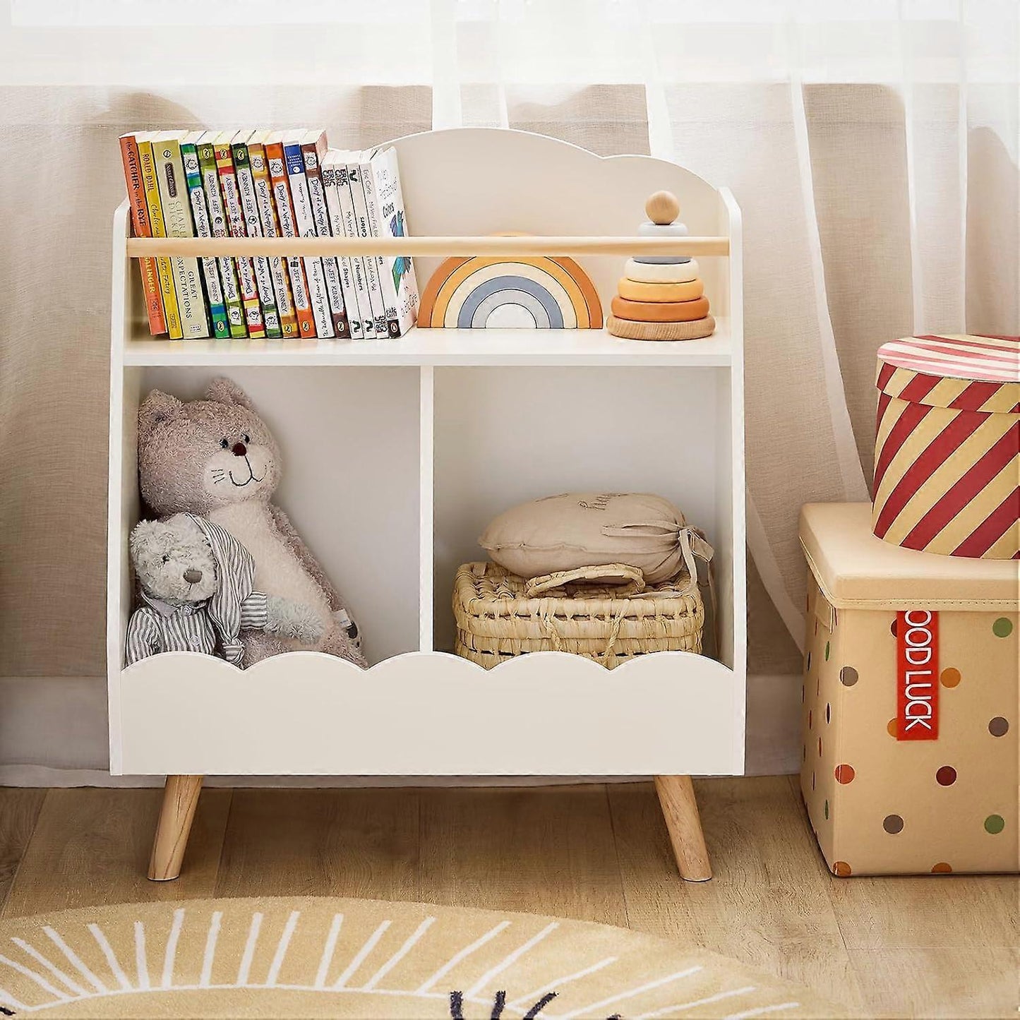 SoBuy Bibliothèque - KMB100-K-W - MDF & Bois - 61x35x71cm - Blanc
