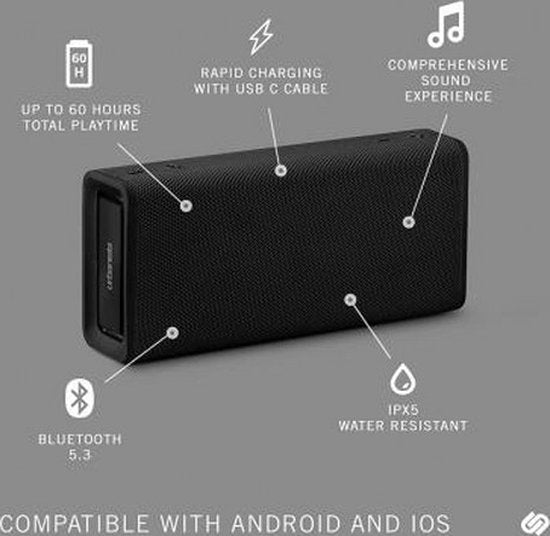 Bigben Connected URBBRISBANENOIR Enceinte portable et de fête Enceinte stéréo sans fil Noire 16 W