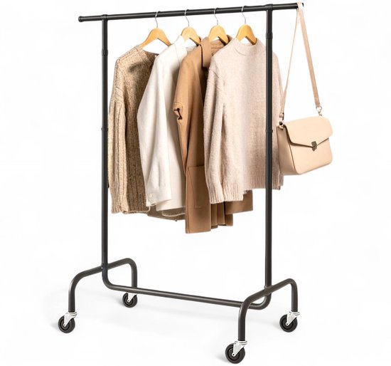 Goliving étendoir à linge sur roulettes XL - étendoir à linge extensible 112-150 cm - capacité de charge de 130 kg - étendoir à linge robuste - métal - noir