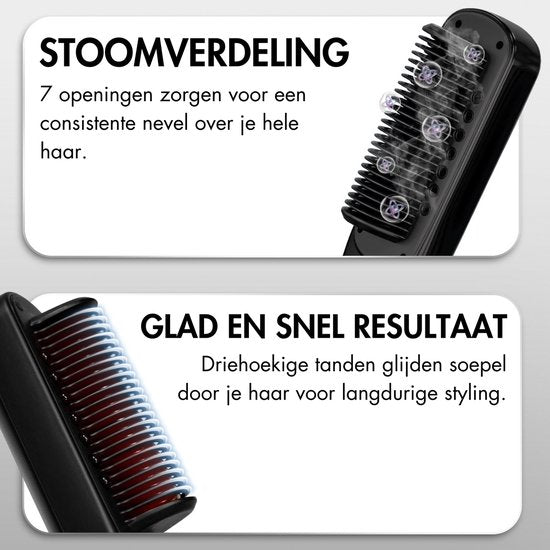 Sansbeauté® Steam Straightener PRO - Lisseur à vapeur - Lisseur professionnel 5.0 - Lisseur à vapeur - Noir